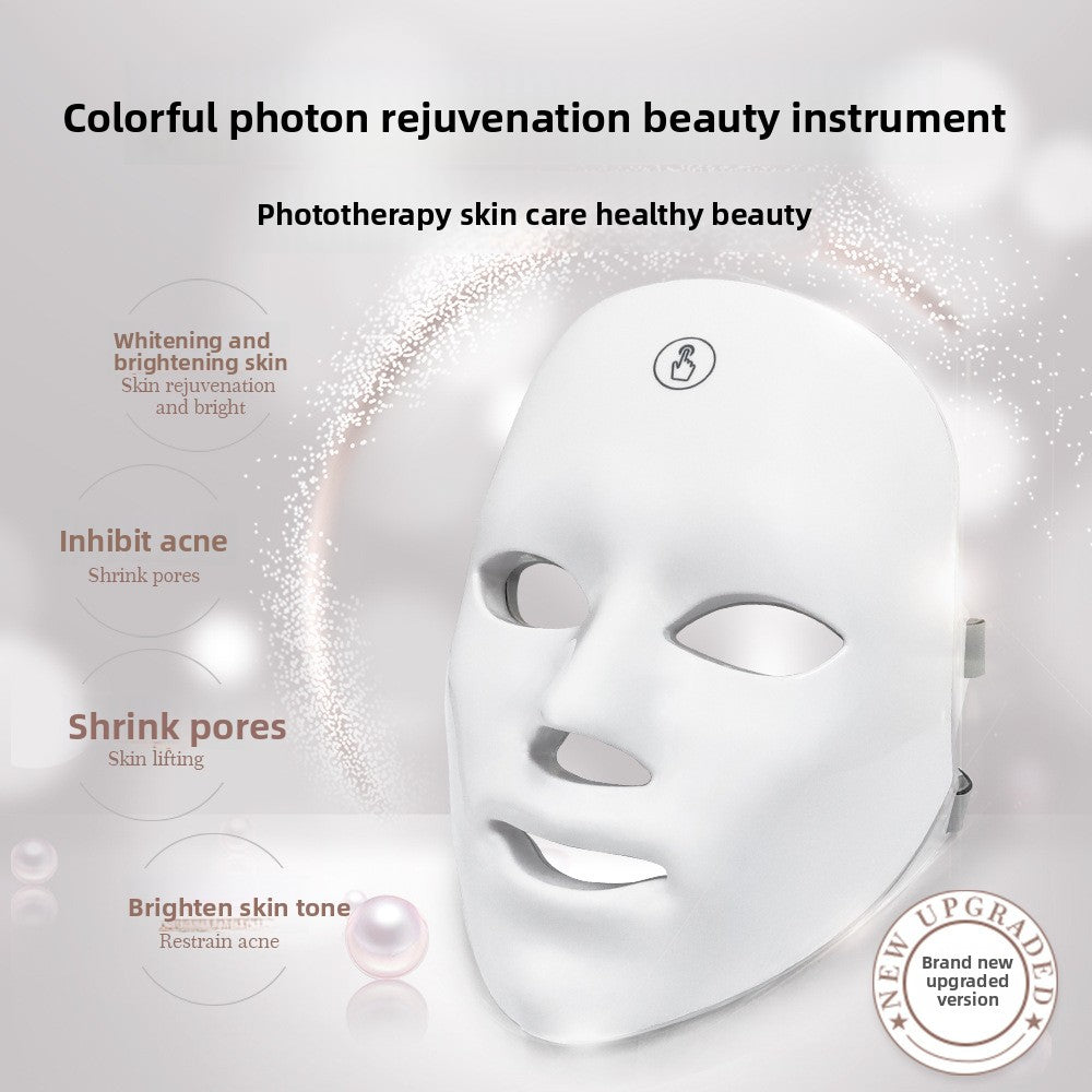 White photon rejuvenation beauty instrument with text on a light gray background