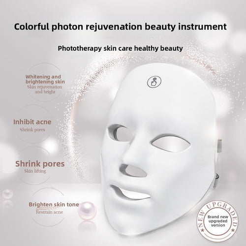 White photon rejuvenation beauty instrument with text on a light gray background