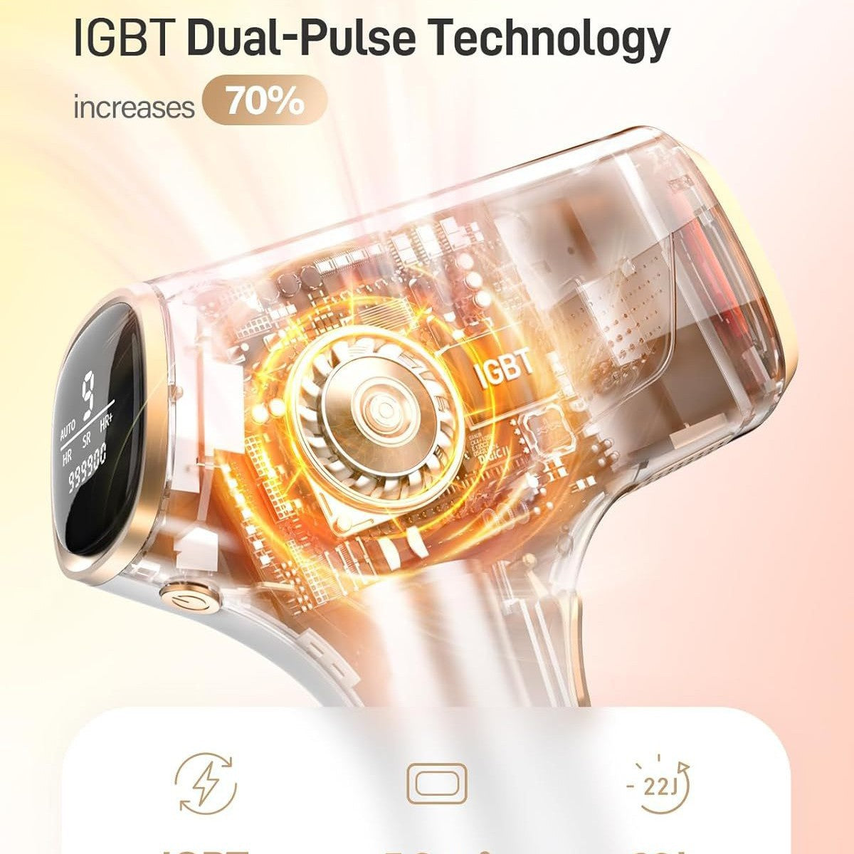 Home laser hair removal device with IGBT Dual pulse technology